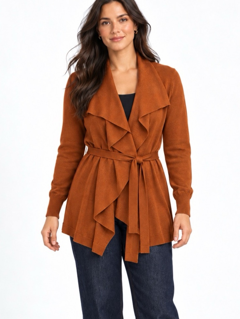 RW&CO. Wrap Cardigan in Brown Size Small